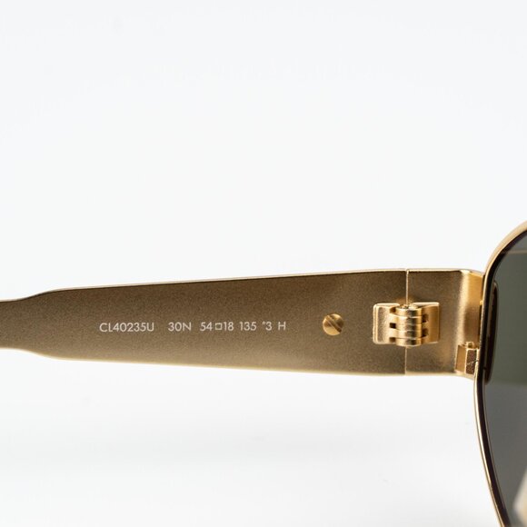 Celine TRIOMPHE Men Sunglasses Gold Green Oval CL40235U 30N NEW AUTHENTIC - Picture 8 of 15